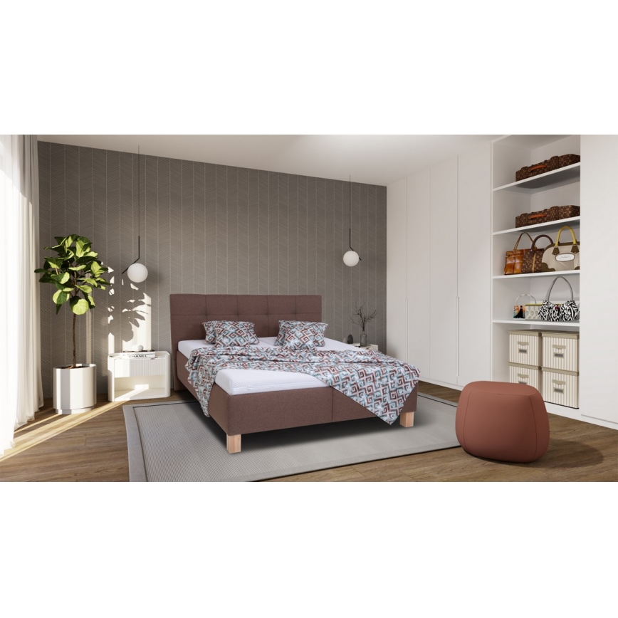 Polsterbett mit Stauraum ohne Matratze MARIA 180x200 cm braun