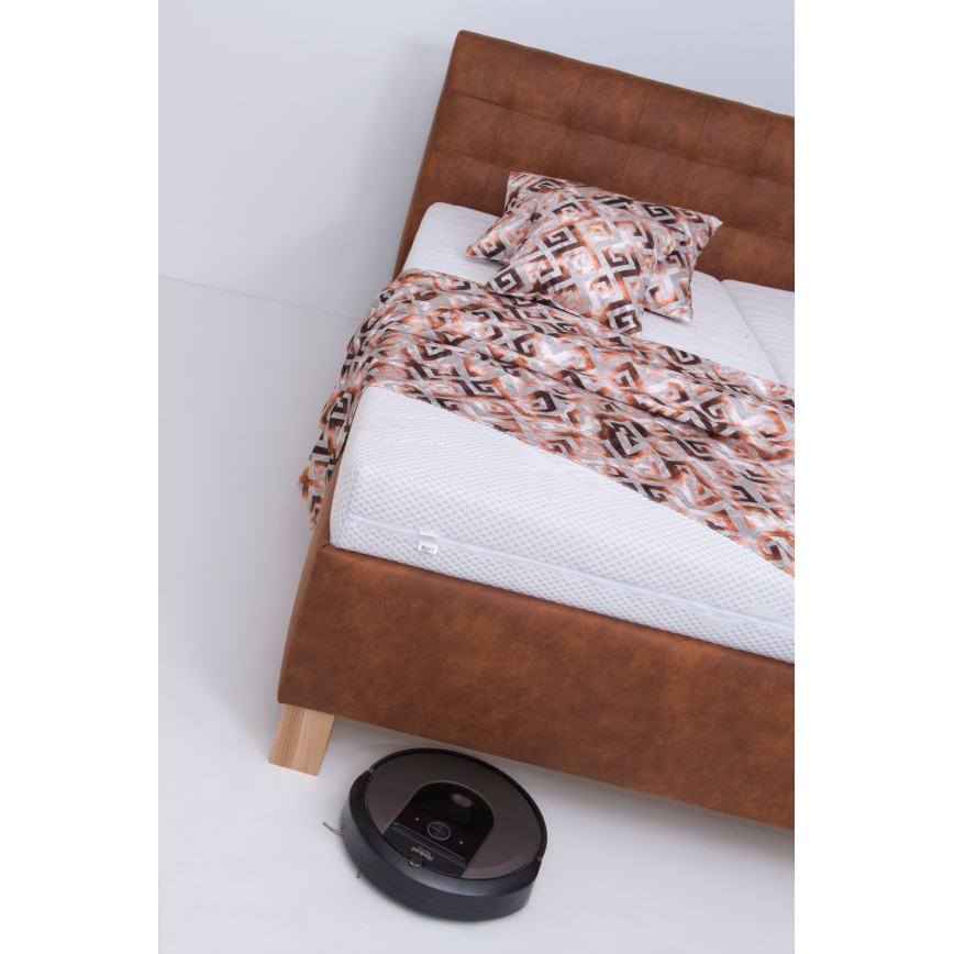 Gepolstertes Bett mit Stauraum ohne Matratze VIOLET 160x200 cm Cognacbraun
