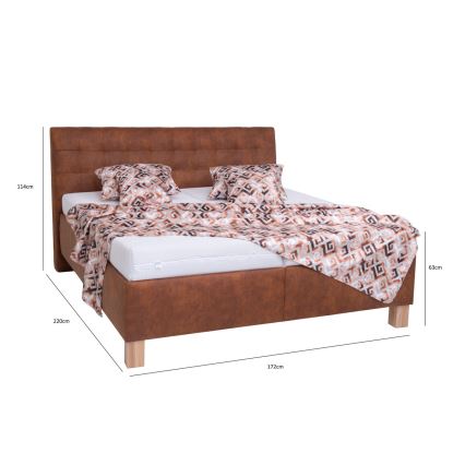 Polsterbett mit Stauraum ohne Matratze VIOLET 160x200 cm in braun