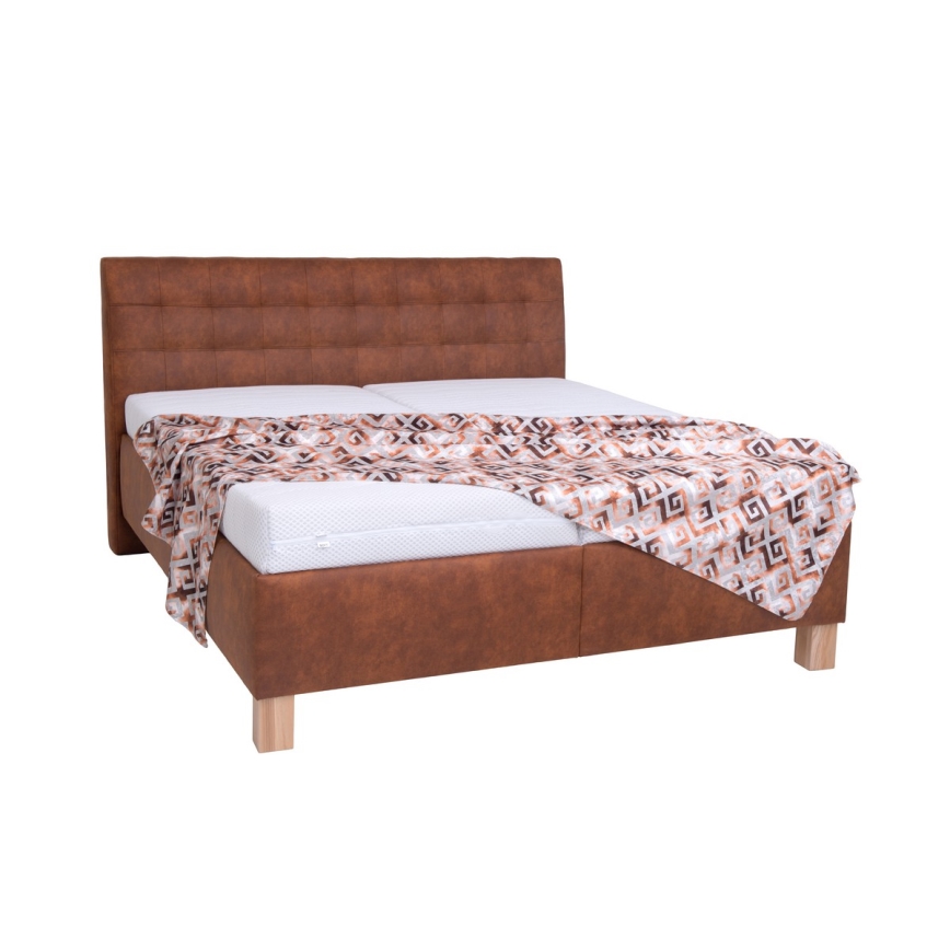 Polsterbett mit Stauraum ohne Matratze VIOLET 180x200 cm kastanienbraun