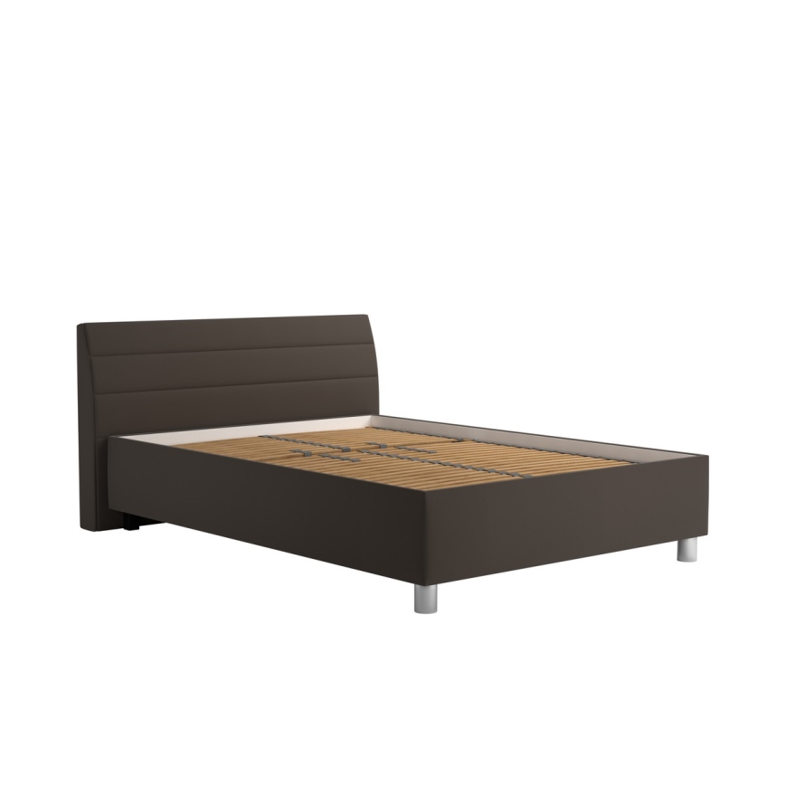 Polsterbett mit Stauraum und Matratze DALMA 140x200 cm grau/braun