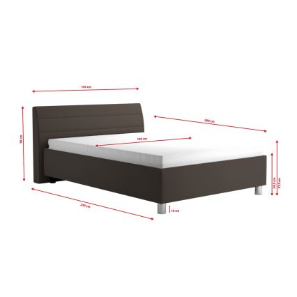 Polsterbett mit Stauraum und Matratze DALMA 140x200 cm grau/braun