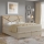 Polsterbett NAOMI 140x200 cm mit Matratzen und Stauraum, beige
