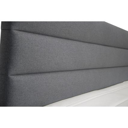 Gepolstertes Bett mit Stauraum und Matratzen mit Topper NEW BOLERO 180x200 cm grau