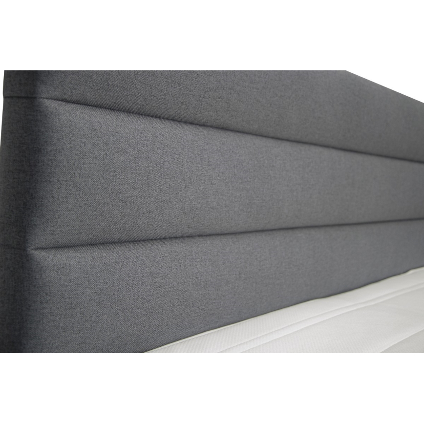 Gepolstertes Bett mit Stauraum und Matratzen mit Topper NEW BOLERO 180x200 cm grau