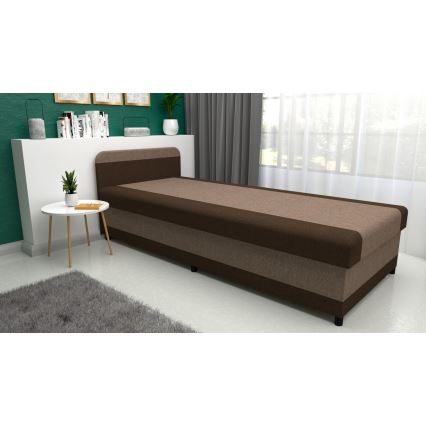 Polsterbett mit Stauraum TALI 80x202 Braun/Beige