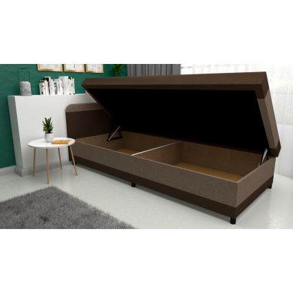 Polsterbett mit Stauraum TALI 80x202 Braun/Beige