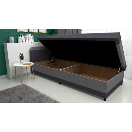 Polsterbett mit Stauraum TALI 80x202 Grau/Anthrazit