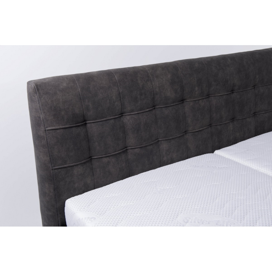 Polsterbett VIOLET 160x200 cm, dunkelgrau – mit Matratze und praktischem Stauraum