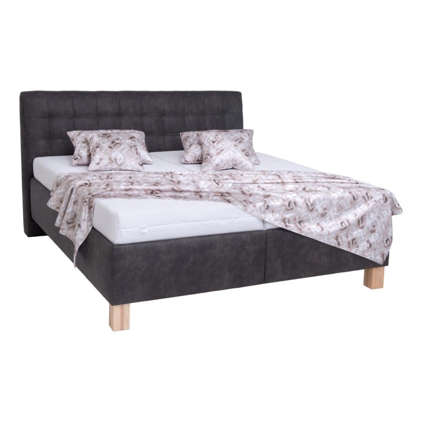 Polsterbett VIOLET 160x200 cm – mit Stauraum, ohne Matratze, dunkelgrau