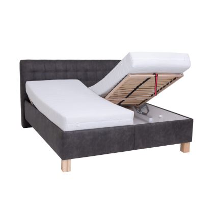 Polsterbett VIOLET 160x200 cm – mit Stauraum, ohne Matratze, dunkelgrau
