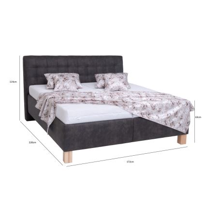 Polsterbett VIOLET 160x200 cm – mit Stauraum, ohne Matratze, dunkelgrau