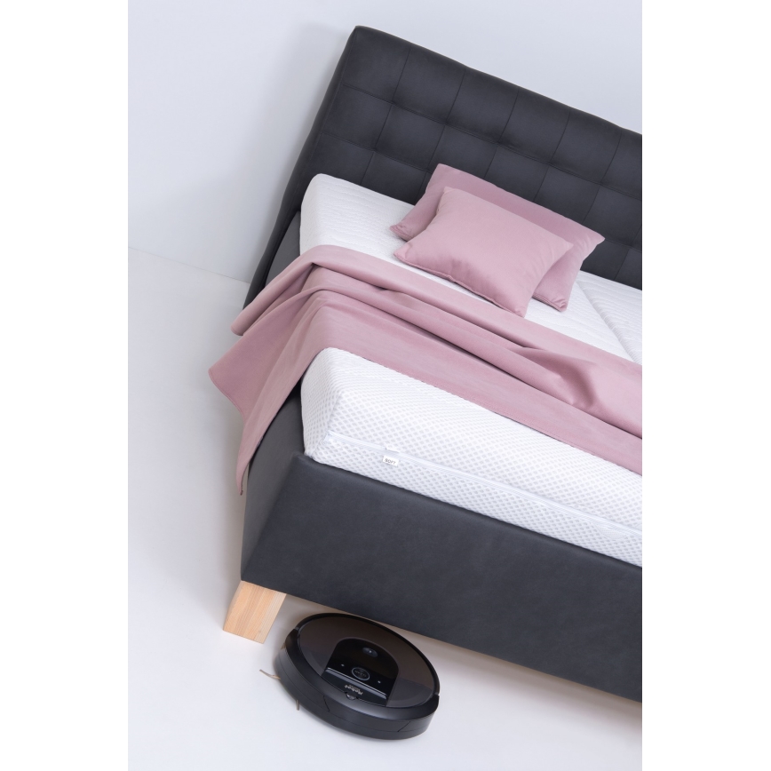 Polsterbett VIOLET 180 x 200 cm mit Matratze und Bettkasten, Anthrazit