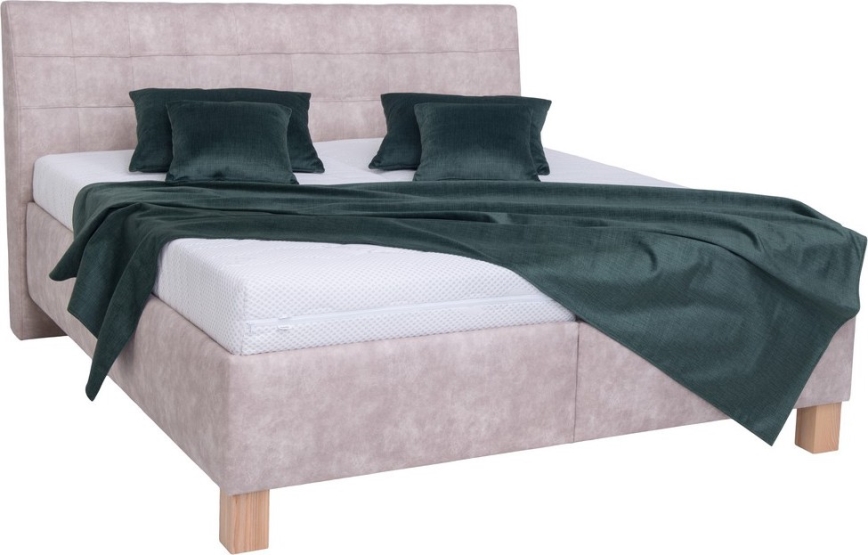 Polsterbett VIOLET 180x200 cm mit Bettkasten, ohne Matratze, beige