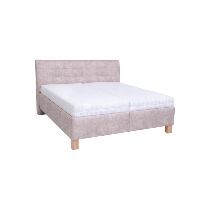 Polsterbett VIOLET 180x200 cm mit Bettkasten, ohne Matratze, beige