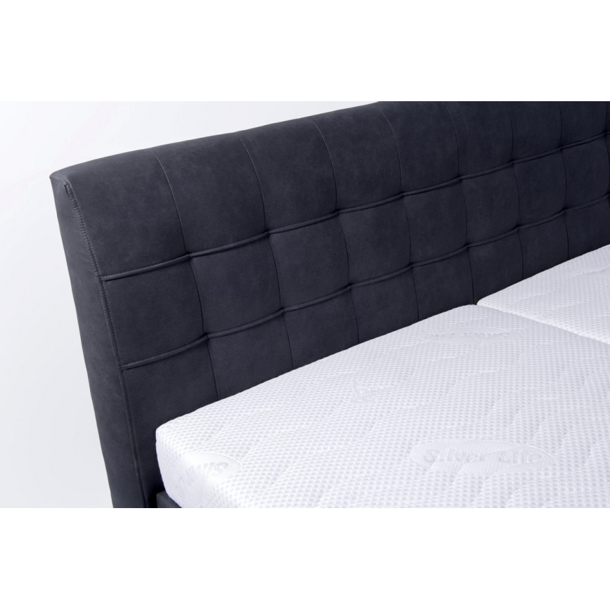 Polsterbett VIOLET 180x200 cm mit Matratze und Bettkasten, Anthrazit
