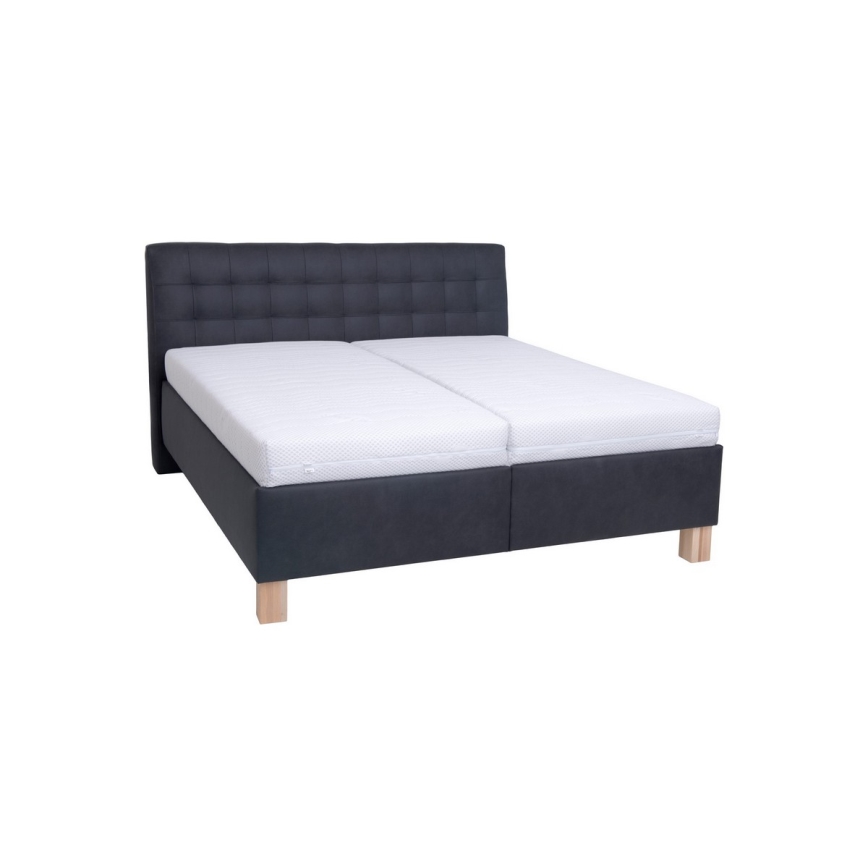 Polsterbett VIOLET 180x200 cm mit Matratze und Bettkasten, Anthrazit