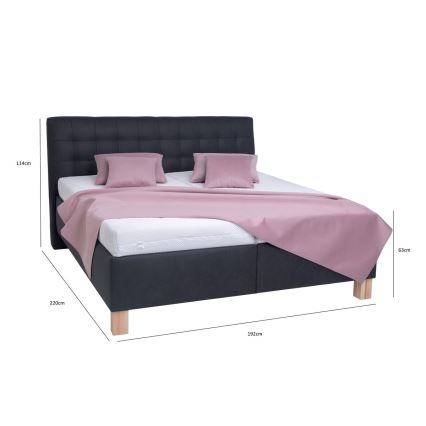 Polsterbett VIOLET 180x200 cm mit Matratze und Bettkasten, Anthrazit