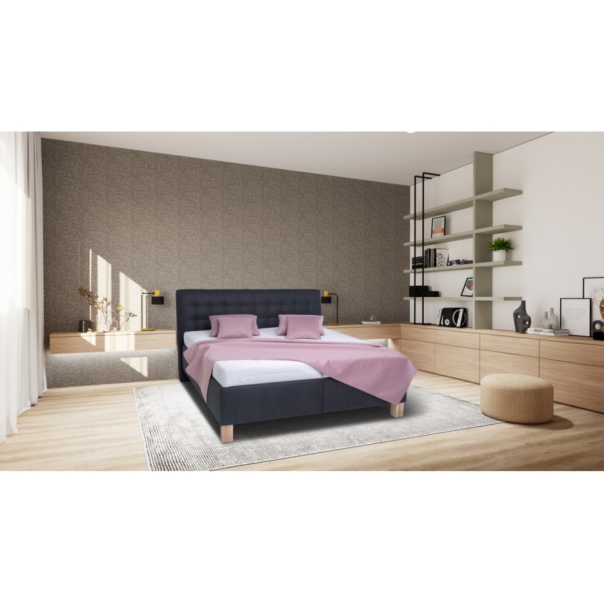 Polsterbett mit Matratze und Stauraum VIOLET 180x200 cm Anthrazit