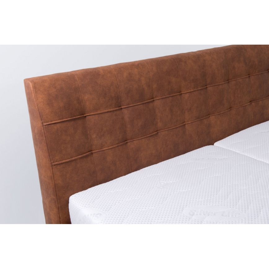 Polsterbett mit Matratze und Stauraum VIOLET 180x200 cm in cognacbraun