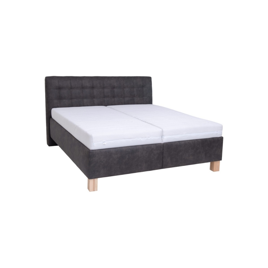 Polsterbett VIOLET 180x200 cm mit Matratze und Stauraum, dunkelgrau