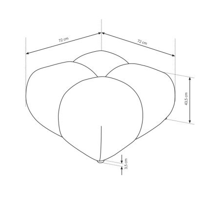 Polsterhocker ALMADA 72x72 cm cremefarben