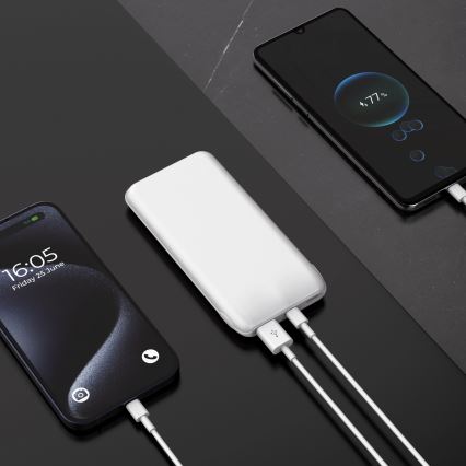 Powerbank 10000 mAh 10W Power Delivery 2xUSB-C + 1xUSB-A Weiß