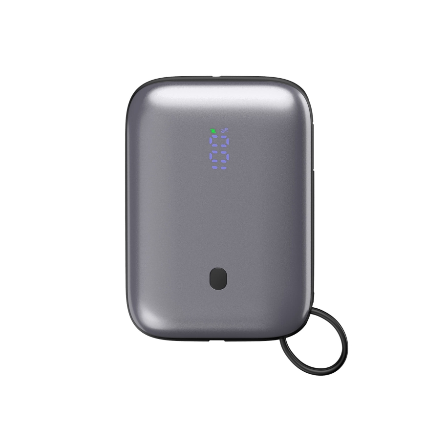 Powerbank 10000 mAh 20W Power Delivery Compact mit integriertem einziehbaren USB-C-Kabel 1m schwarz