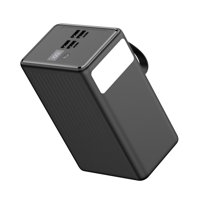 Powerbank 80000 mAh 20W Power Delivery 4xUSB-A + 2xUSB-C mit LED-Taschenlampe und USB-C Kabel 1m schwarz