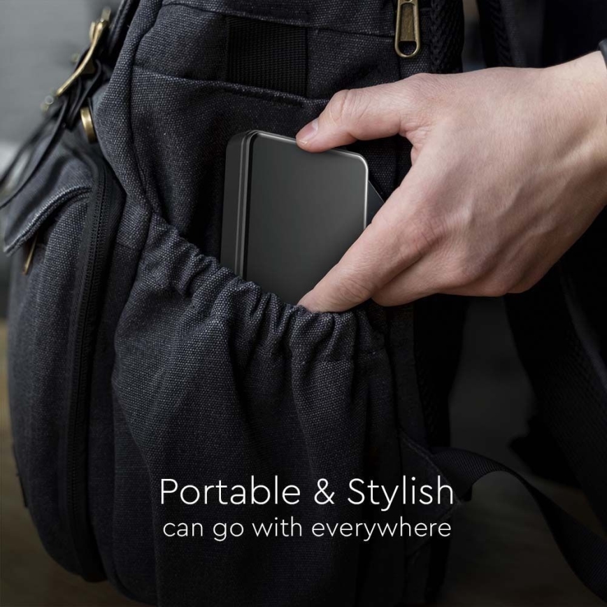 Powerbank mit Display und kabellosem Laden Power Delivery 5000mAh/20W/5V Schwarz