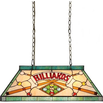 Prezent 1715 - TIFFANY BILLIARD Hängeleuchte mit Kette, 3xE27/60W/230V