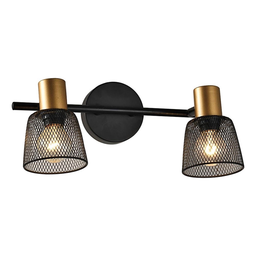 Prezent 75471 - Wandstrahler DAYTONA 2xE14/40W/230V schwarz/golden