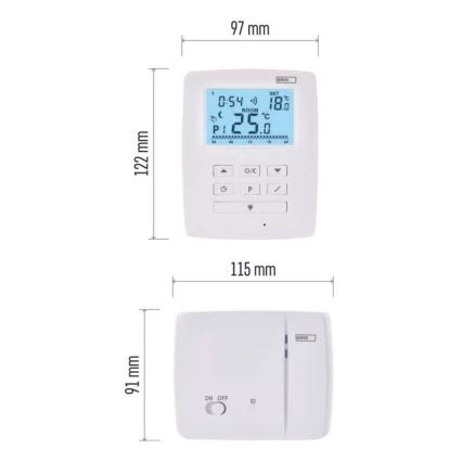 Programmierbares Thermostat 230V+2xAA