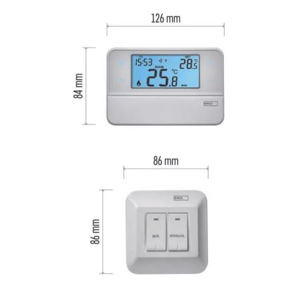 Programmierbares Thermostat 230V + 2xAA