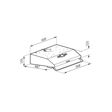 Pyramis 65029502 - Dunstabzugshaube mit zwei Motoren STANDARD 60 cm Edelstahl