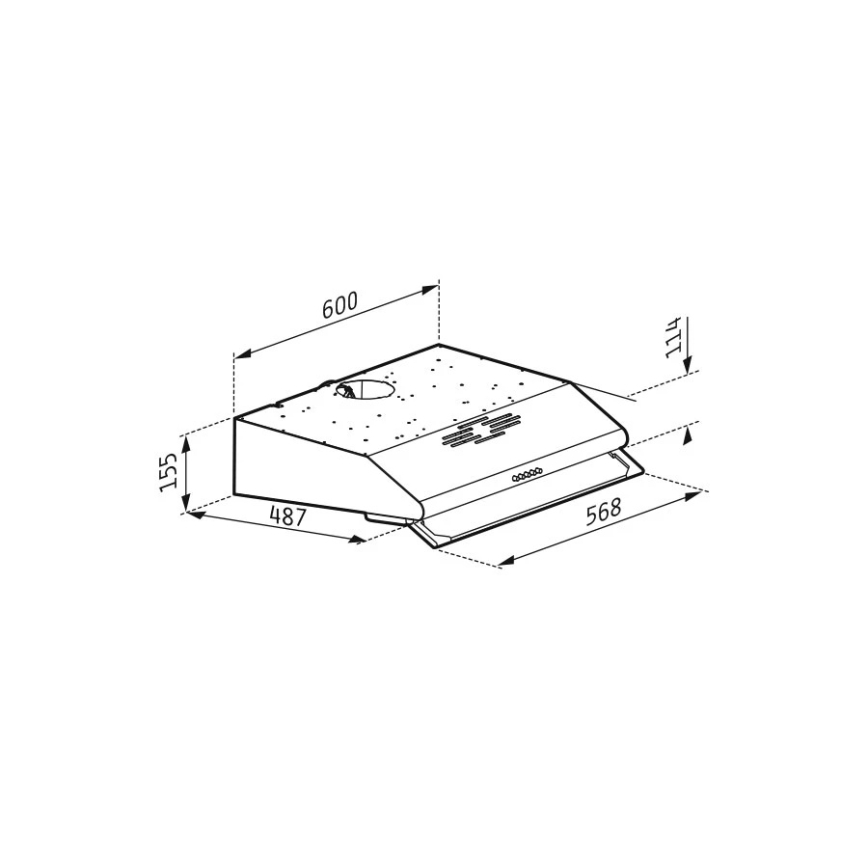 Pyramis 65029502 - Dunstabzugshaube mit zwei Motoren STANDARD 60 cm Edelstahl