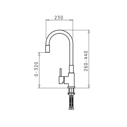 Pyramis 90938001 - Wasserhahn (Armatur) mit flexiblem Arm FLESSI grau