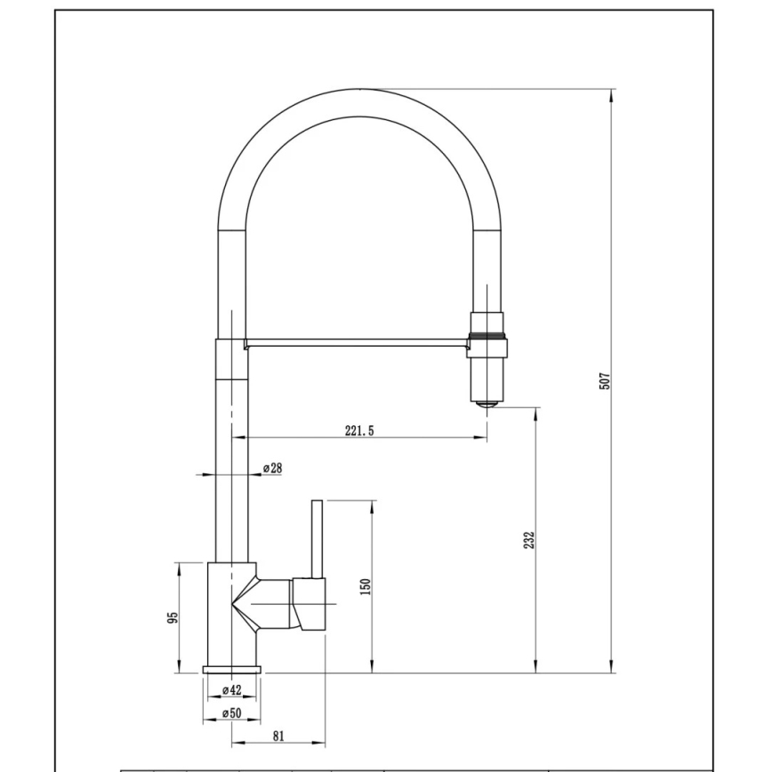 Pyramis 90939801 - Wasserhahn (Armatur) mit flexiblem Arm SERINA Chrom/schwarz