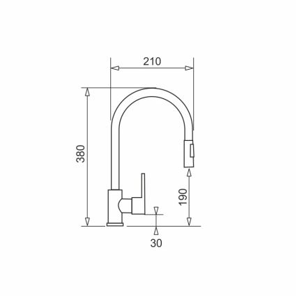 Pyramis 90941338 - Wasserhahn (Armatur) mit ausziehbarer Sprühvorrichtung IDEA schwarz matt