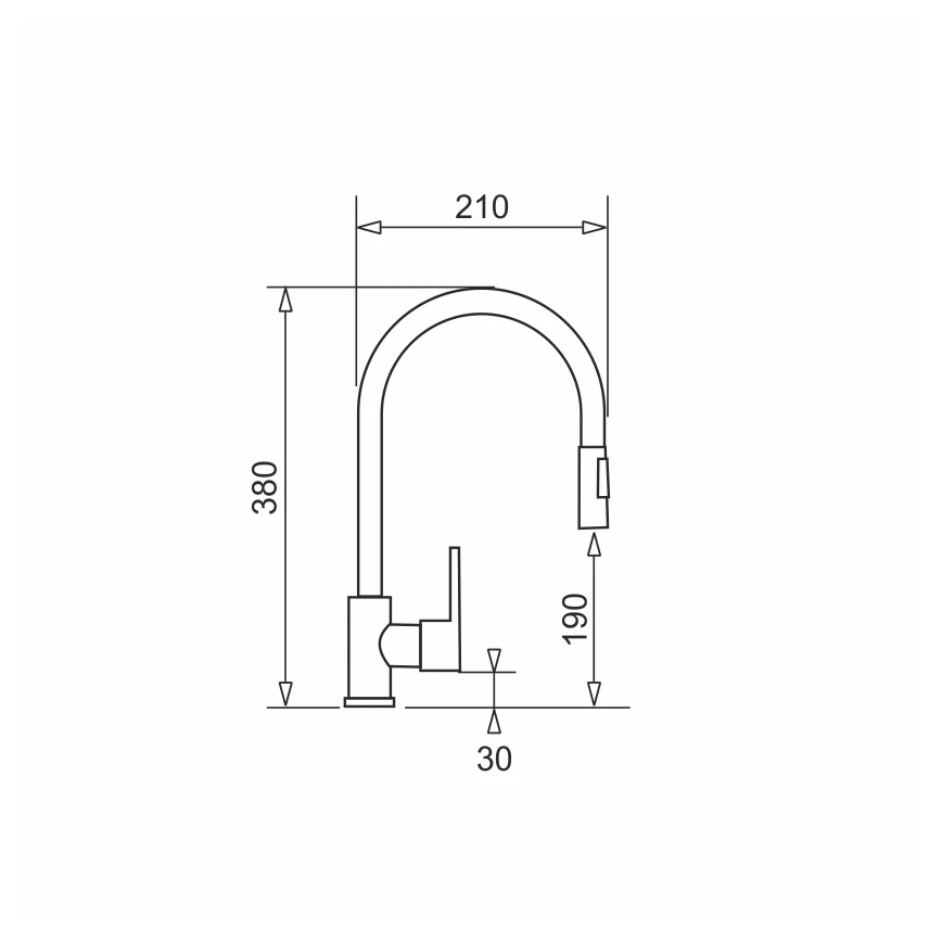 Pyramis 90941338 - Wasserhahn (Armatur) mit ausziehbarer Sprühvorrichtung IDEA schwarz matt