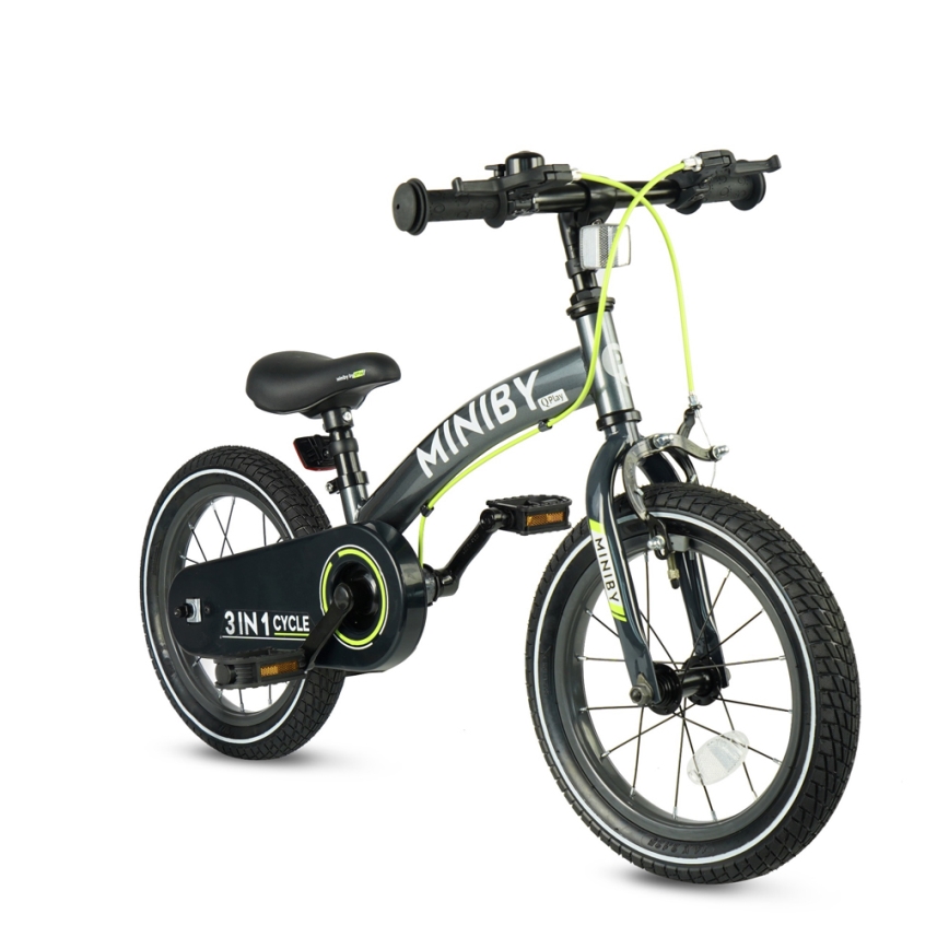 QPlay - Kinderfahrrad 14 MINIBY 3-in-1 grau