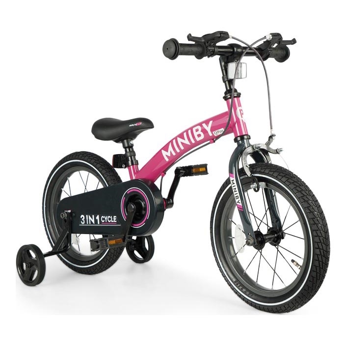 QPlay - Kinderfahrrad 14 MINIBY 3in1 Rosa