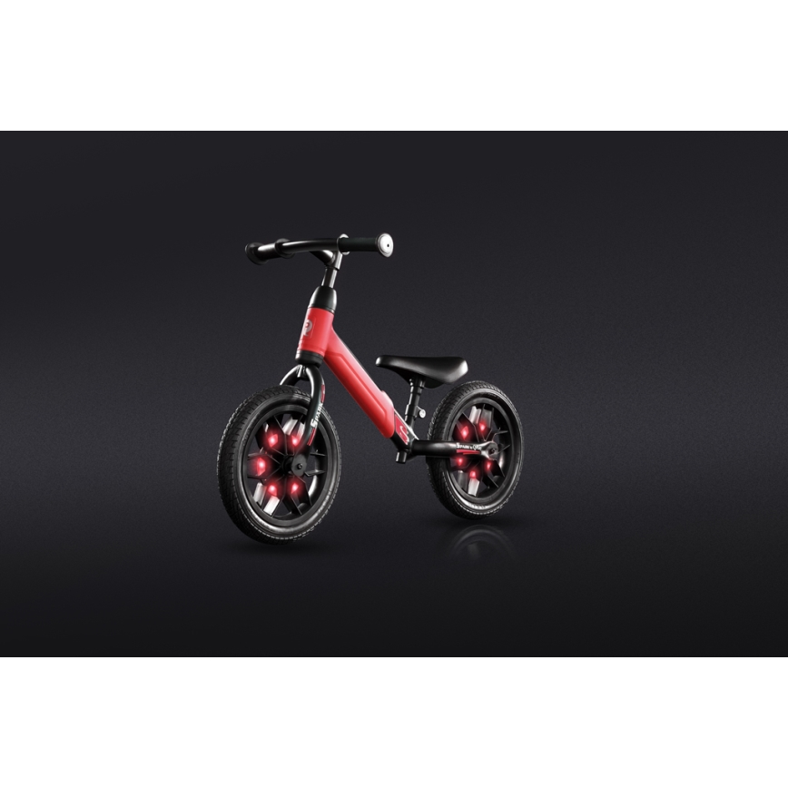 QPlay - Laufrad mit LED-Lichtern in den Rädern SPARK Rot