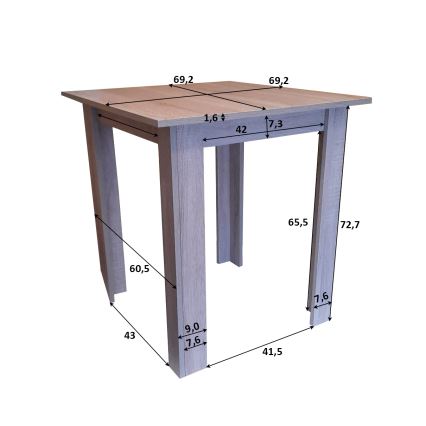 Quadratischer Esstisch LEVI Sonoma-Eiche