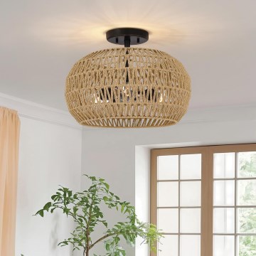 Quoizel - Deckenleuchte CASABLANCA 3xE27/60W/230V braun