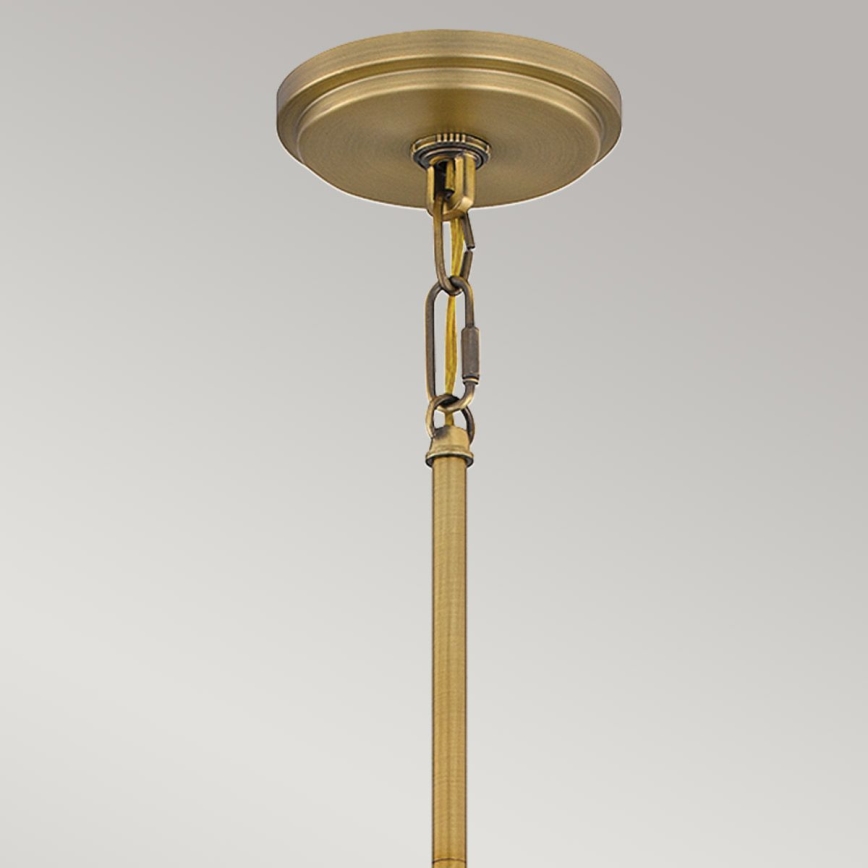 Quoizel - Pendelleuchte mit Stange BRECKEN 2xE27/60W/230V goldfarben/Marmor-Dekor