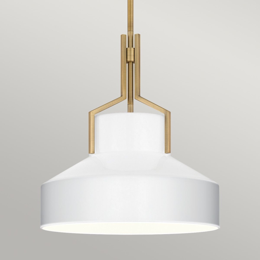 Quoizel - Deckenleuchte mit Stange BRECKEN 2xE27/60W/230V gold/weiß