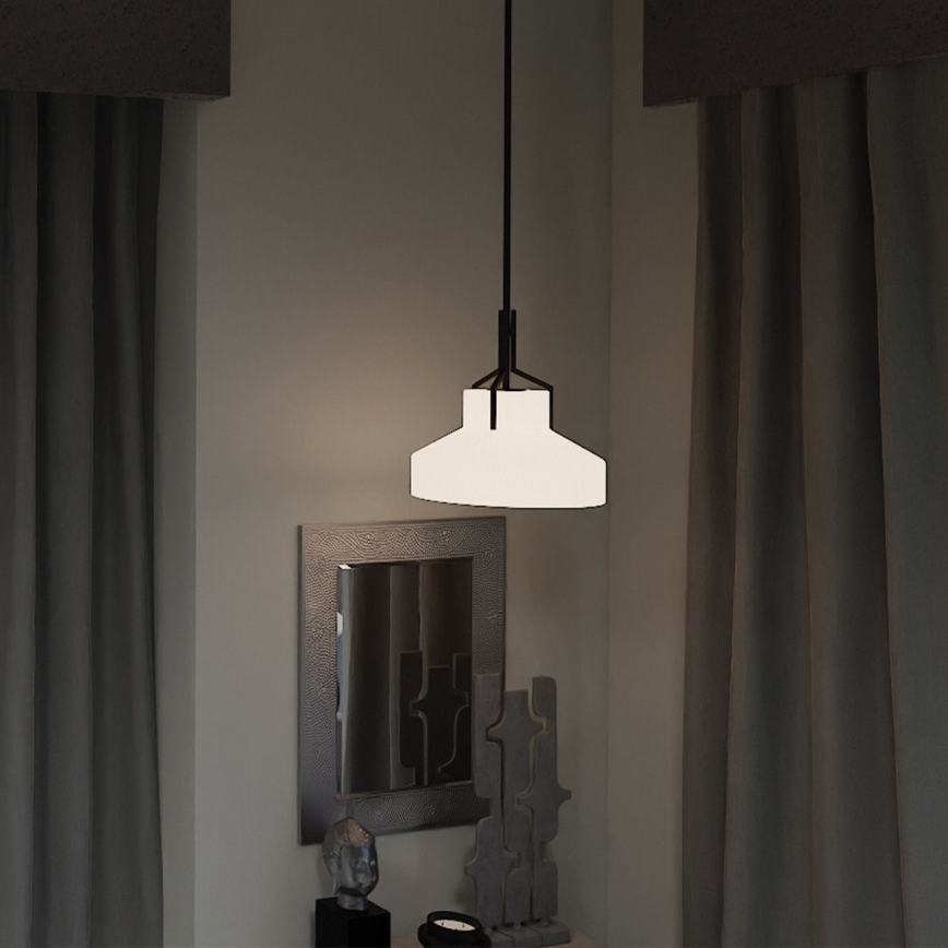 Quoizel - Pendelleuchte an Stange BRECKEN 2xE27/60W/230V schwarz/Marmor-Dekor