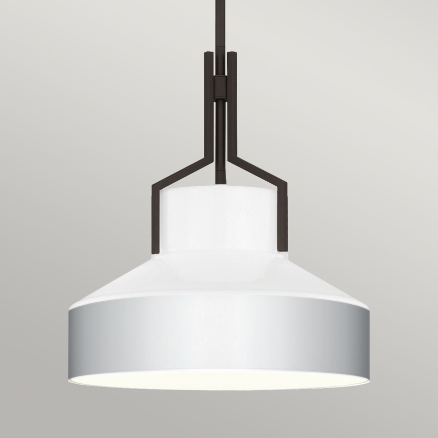 Quoizel - Pendelleuchte BRECKEN an Stange 2xE27/60W/230V schwarz/weiß