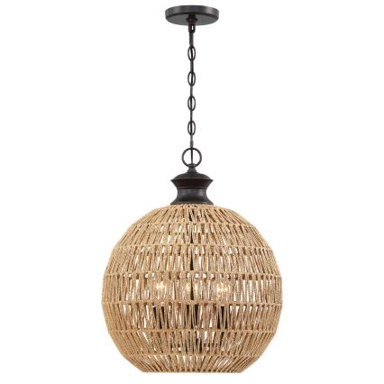 Quoizel - Kronleuchter an Kette CASABLANCA 3xE27/60W/230V braun